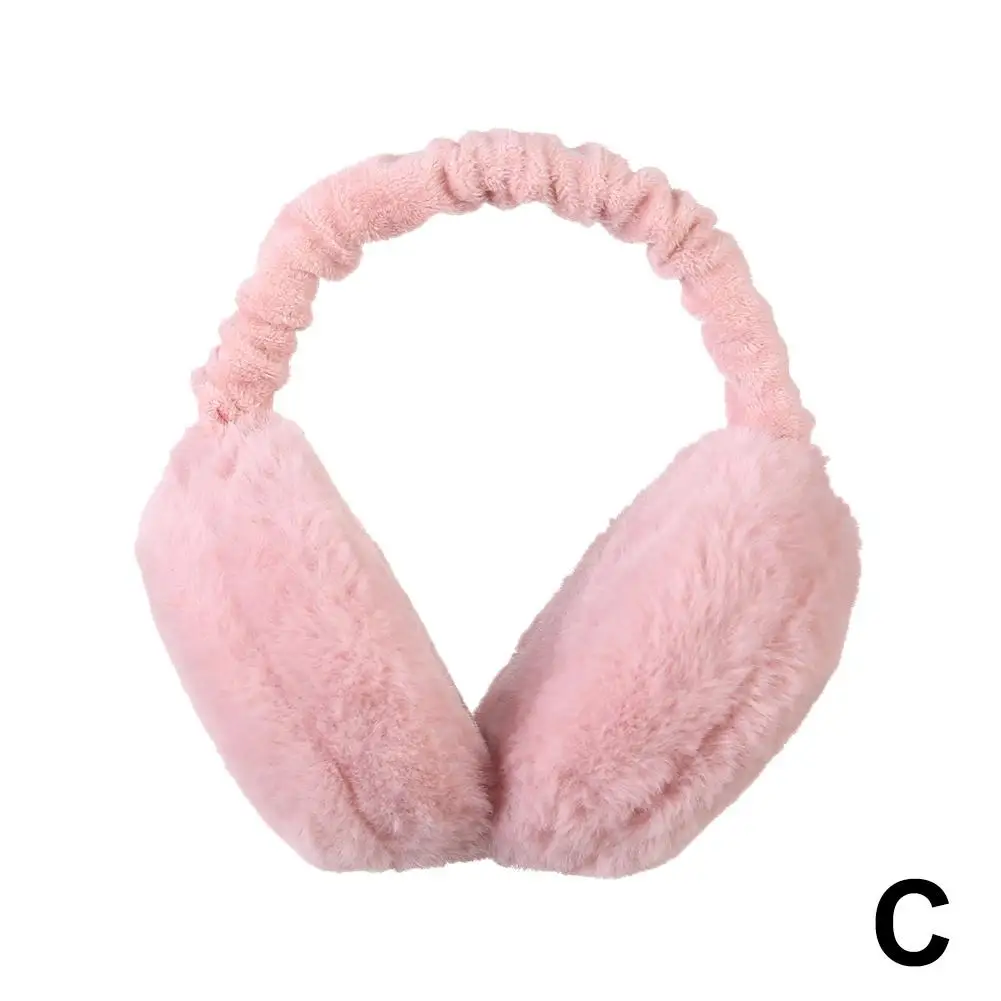 Lembut mewah telinga hangat lipat earmuff hangat warna Solid Earflap Muffs pembekuan telinga hangat musim dingin nyaman Anti lipat T8Q1