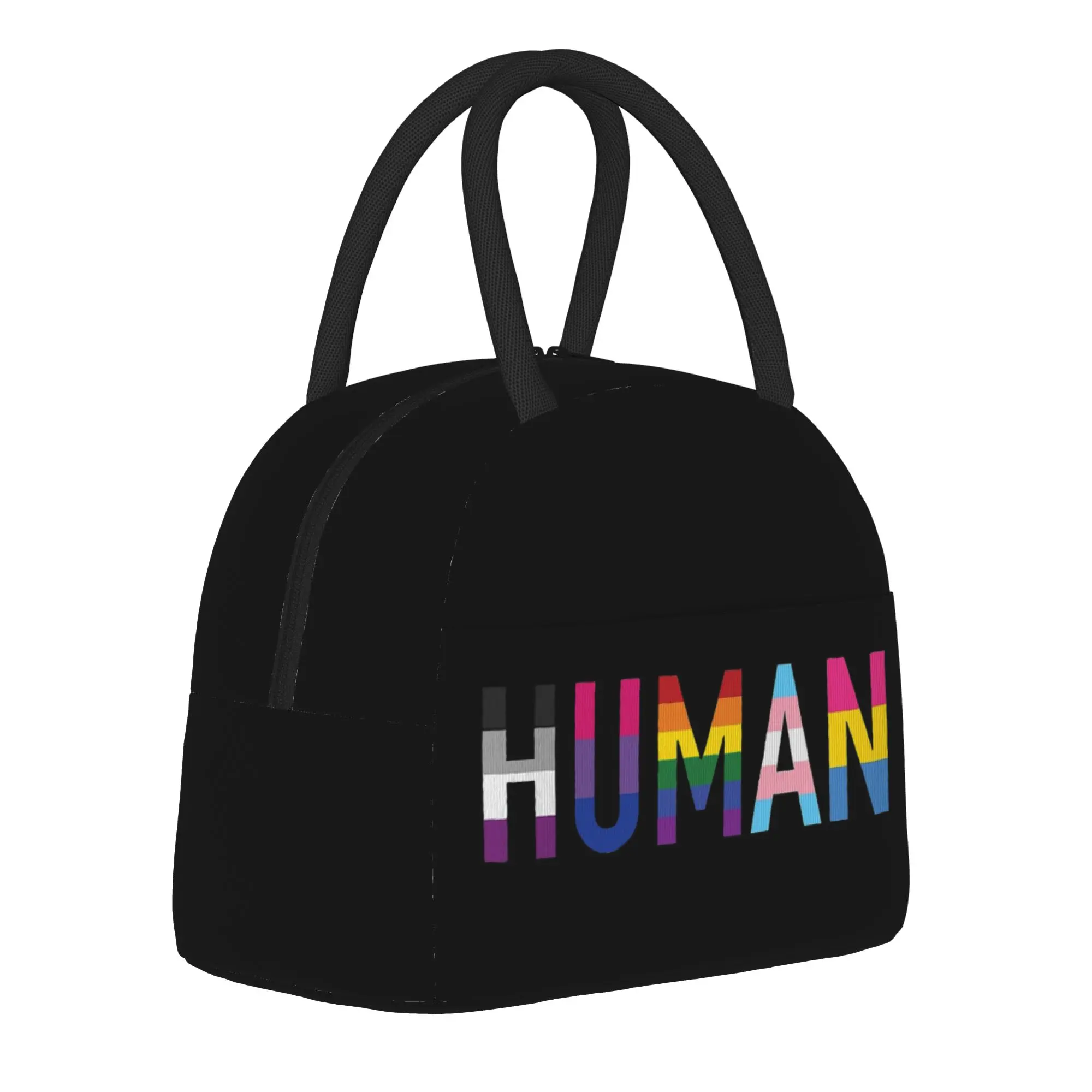

Human Various Queer Flags Insulated Lunch Bags Cooler Bag Lunch Container LGBT Pride Rainbow Lunch Box Tote Food Handbags