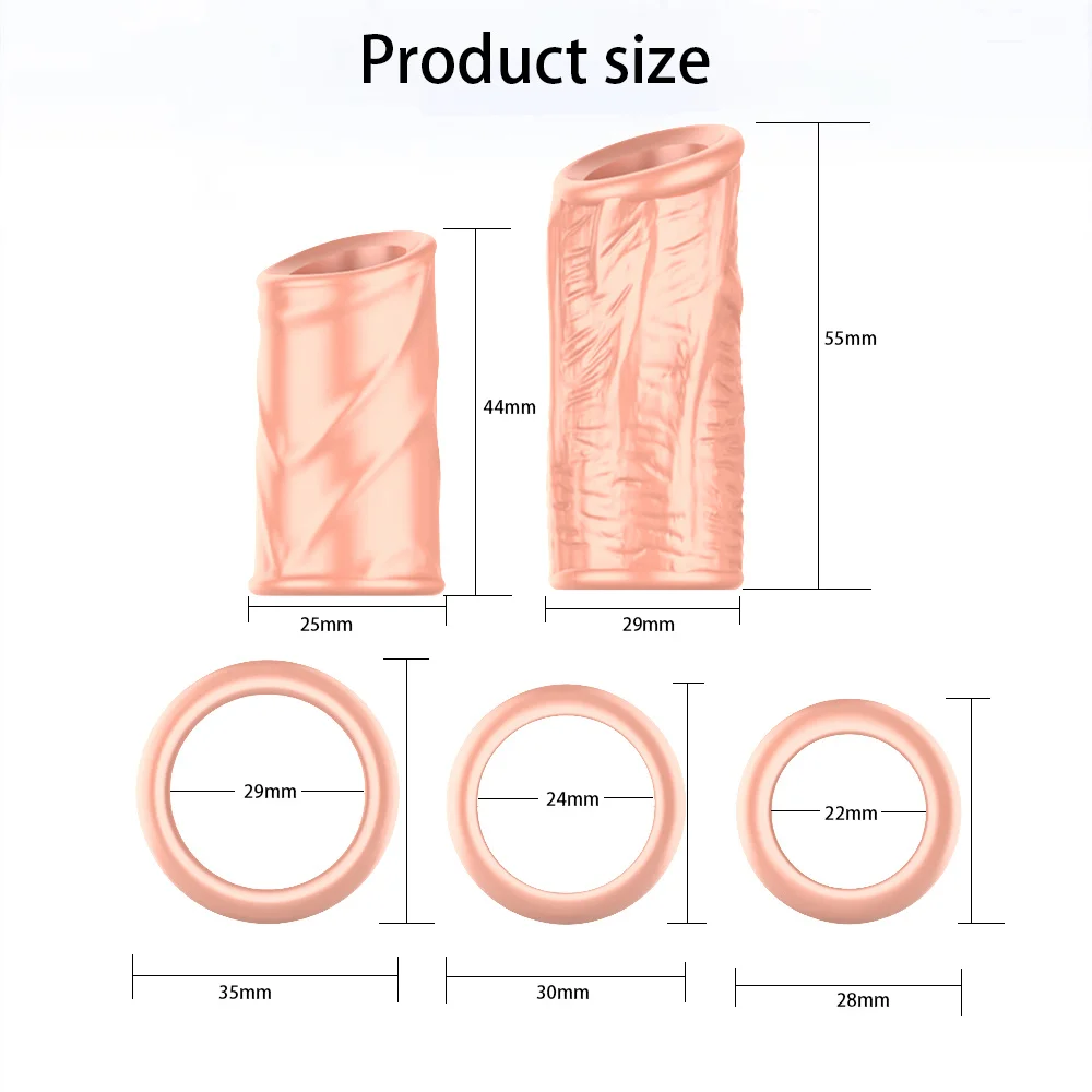 5PCS Foreskin Correction Seleve for Men Breathable Penis Rings Cockrings Delay Ejaculation Adult Male Chastity Device Sex Toys