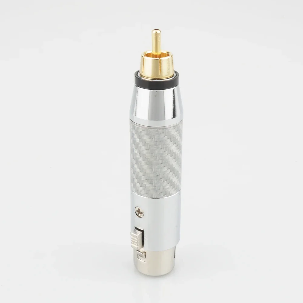 ألياف الكربون متوازن ذكر أنثى XLR إلى RCA التوصيل مرحبا فاي موصل قابس XLR 3 دبوس أنثى إلى RCA ذكر الصوت مهايئ الرافعة