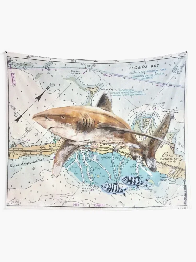 Oceanic Whitetip painting Tapestry Aesthetic Room Decoration Wallpaper Bedroom Tapestry