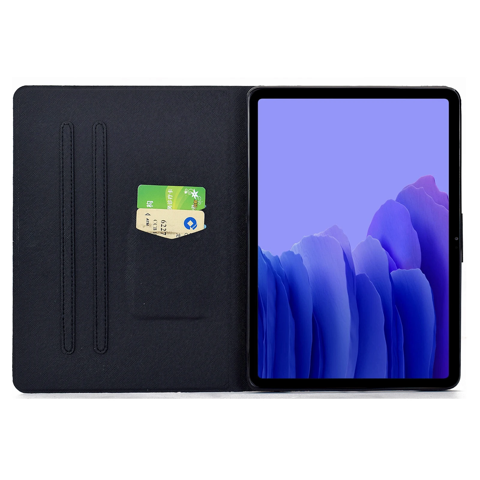 For Samsung Galaxy Tab A7 10.4 (2020) T500 T505 Case Colorful Pattern Painting Card Slots Stand Leather Tablet Cover with Auto S