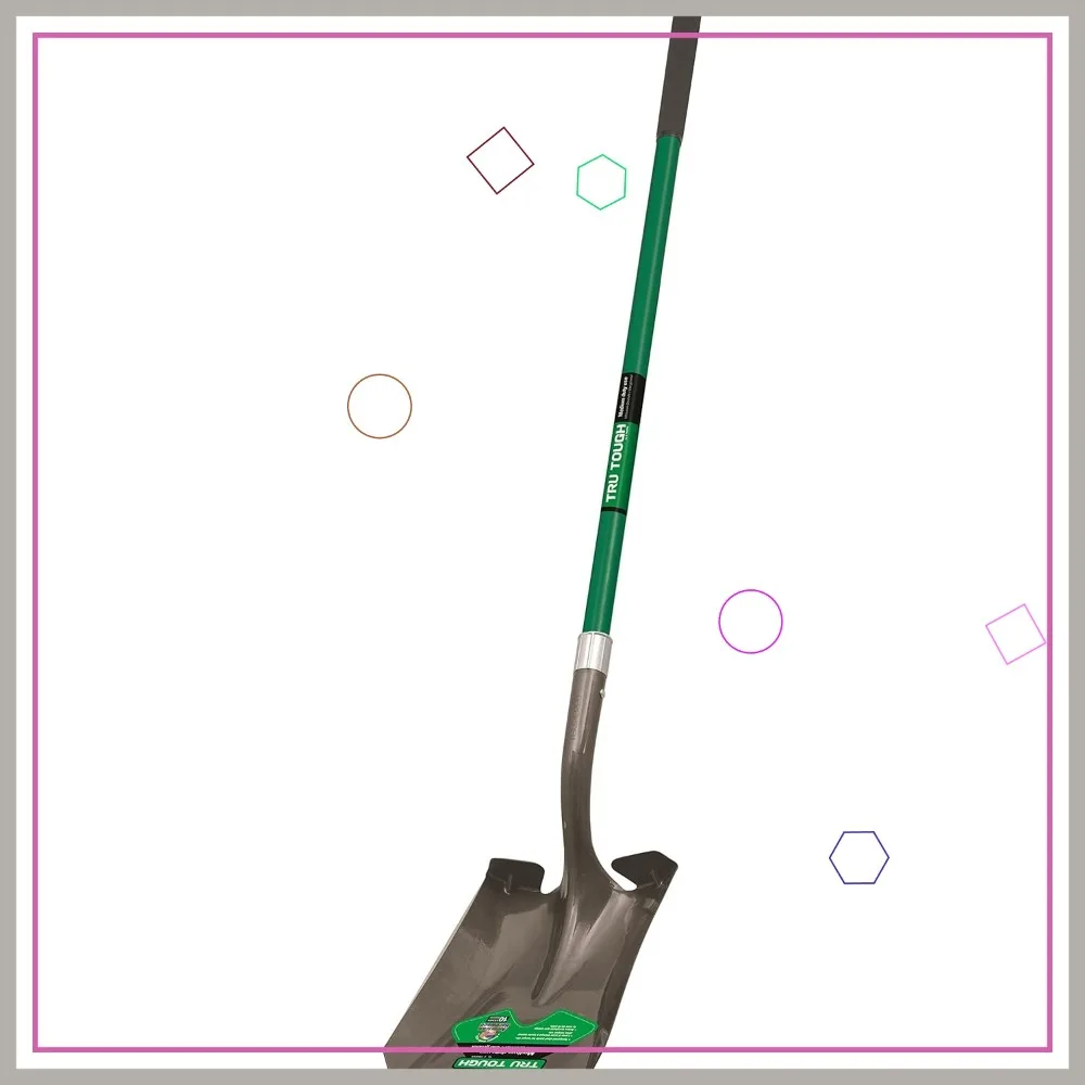 

47-Inch Square Point Shovel with Ergonomic Fiberglass Handle for Gardening and Construction