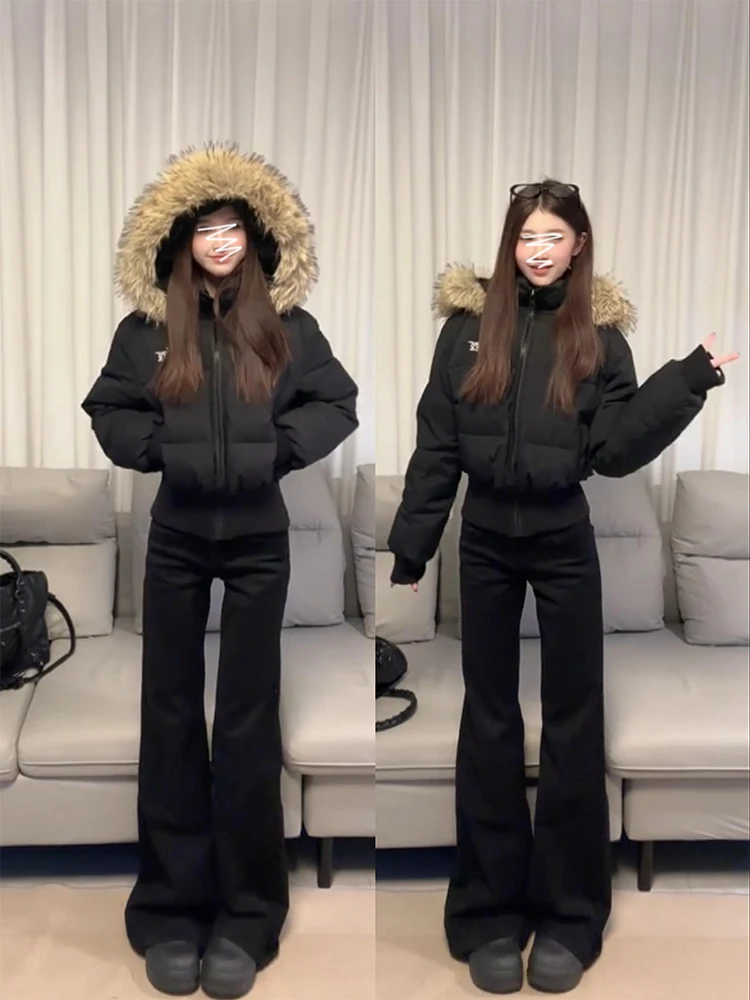 

Расклешенные джинсы с высокой талией, женские ранняя весна, новинка 2025, эластичные утягивающие брюки длиной до пола, маленькие размеры, брюки-клеш