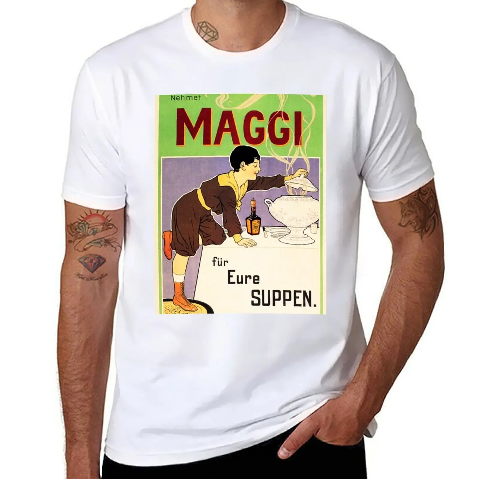 New MAGGI Great for Your Soups Vintage German Food Poster circa 1920s T-Shirt anime clothes workout shirts for men