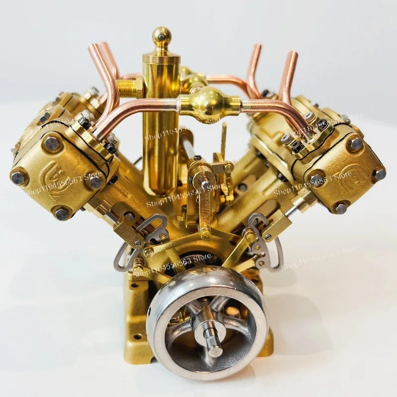 RW Engine Mini Motor de Vapor de Doble Cilindro, Modelo de Maquinaria para Barcos y Trenes, Adorno para el Hogar, Transfronterizo