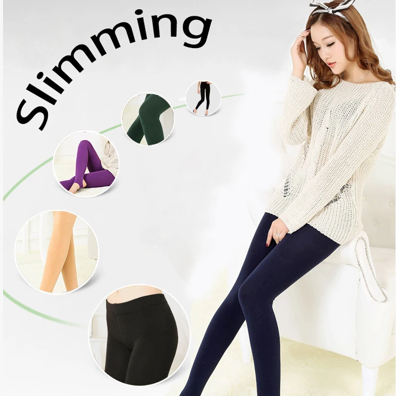 2024 Autumn Winter Thermal Leggings Women High Wasit Slim Pants Casual Stretchy Solid Pantyhose Warm Thin Fleece Leggins Female