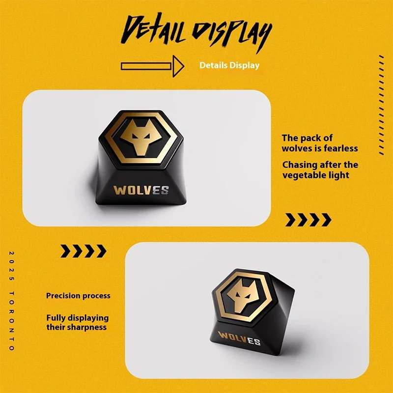 Atk wolf equipe conjunta metal keycaps esc keycaps personalização acessórios de jogo para pc keycap presentes personalizado esc keycap