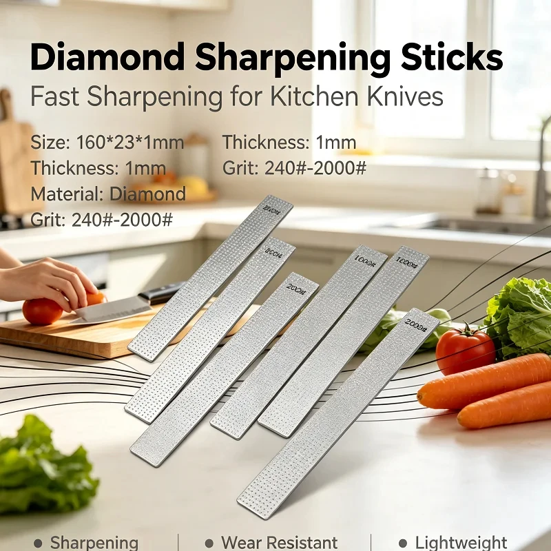 Baseless Professional Diamond Whetstone 240-2000# Starry Surface Knife Sharpening Tool DIY Woodworking Kitchen Blade Accessories
