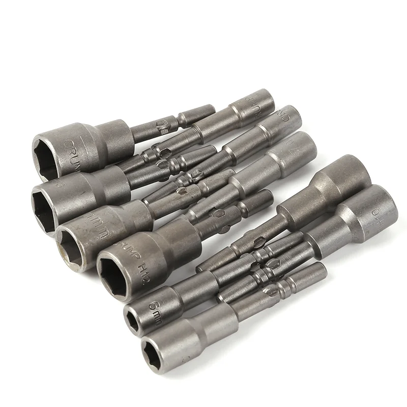 4pcs/11pcs Set 5mm-14mm Hex Sockets Sleeve Screwdrivers Nut Driver Socket Electric Bits Lenth 65mm Diameter 4mm/5mm/6mm DIY Tool