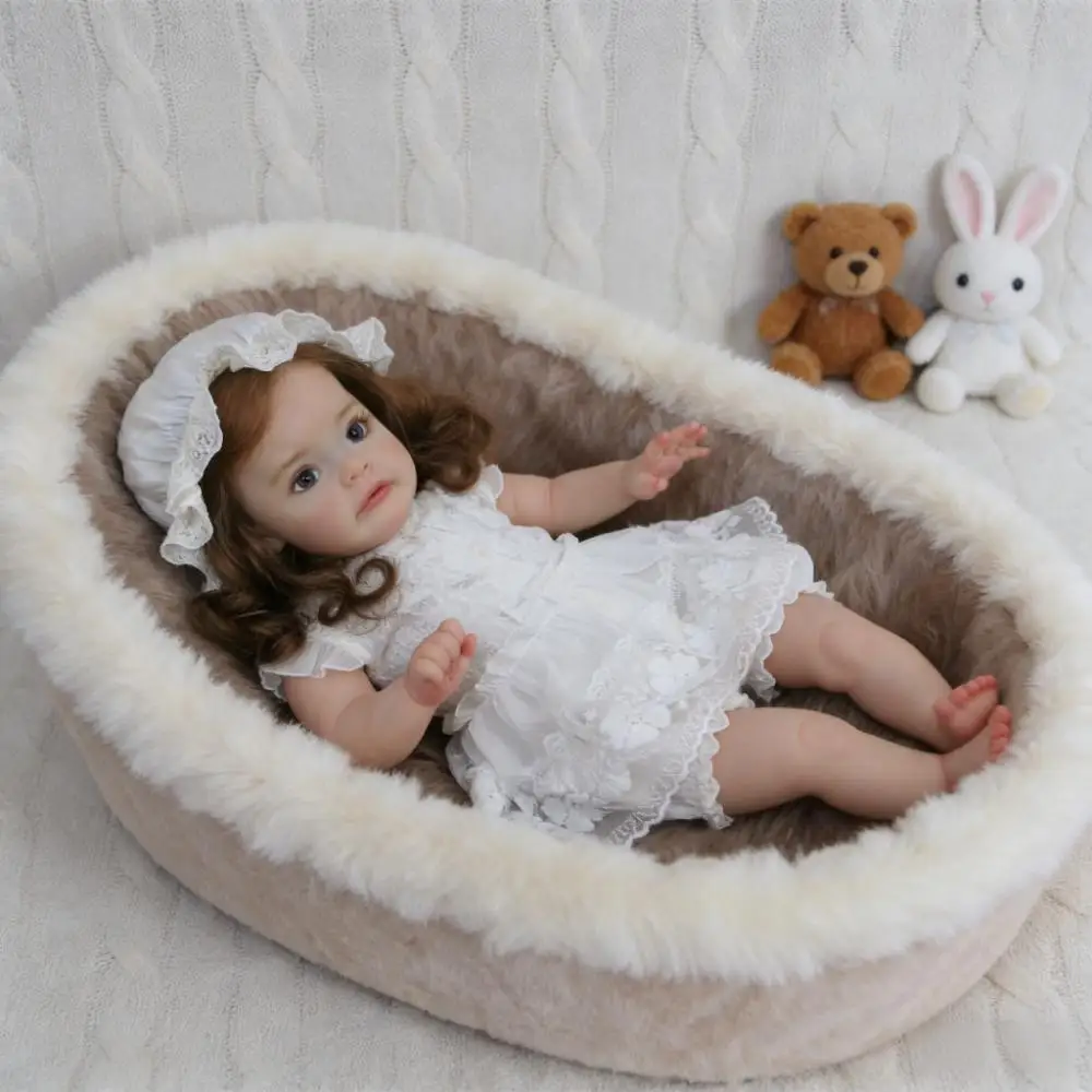 

60CM Reborn Baby Doll Princess Series High-Quality Soft Vinyl Silicone Hand-Painted 3D Textured Skin Art Doll Perfect Gift Girls