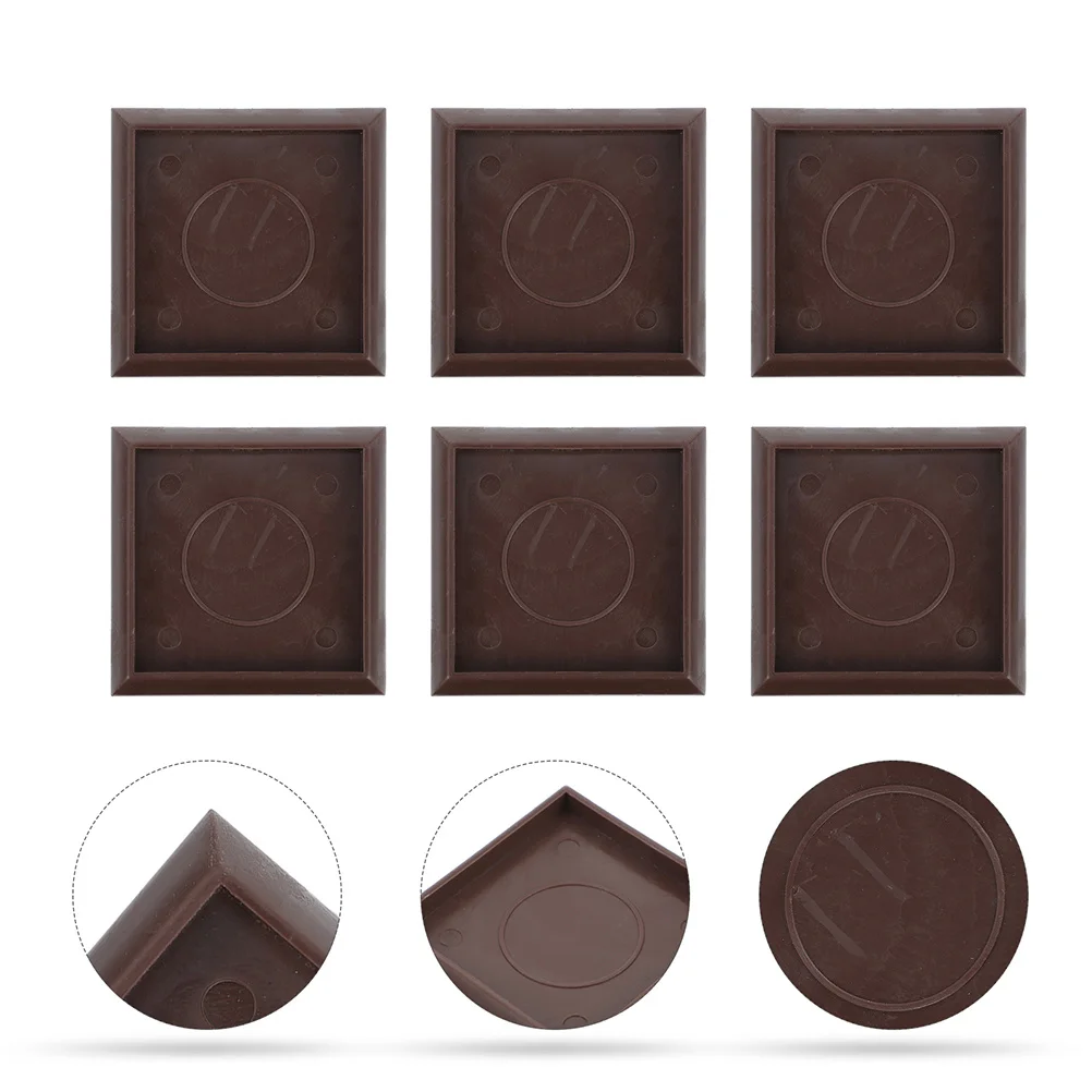

8pcs Furniture Caster Cups Durable Square Floor Protectors For Sofa Bed Wardrobe Piano Furniture Wheel Stoppers Home Accessories
