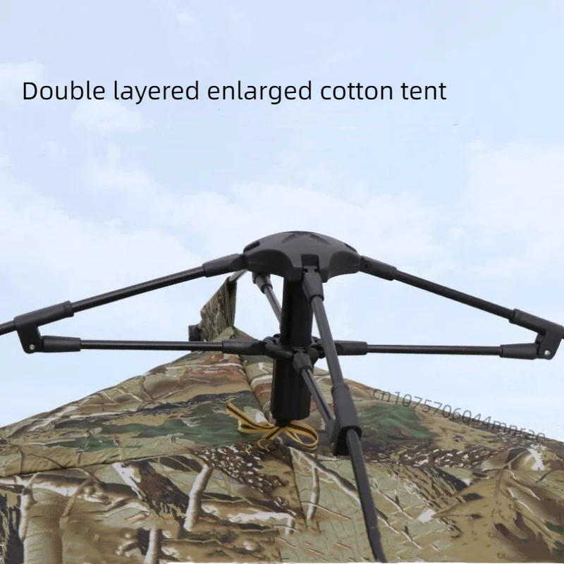 Automatic Quick Opening Tent, Thick Windproof Cotton Tent for Winter Camping and Adventure, Keeping Warm and Cold Proof