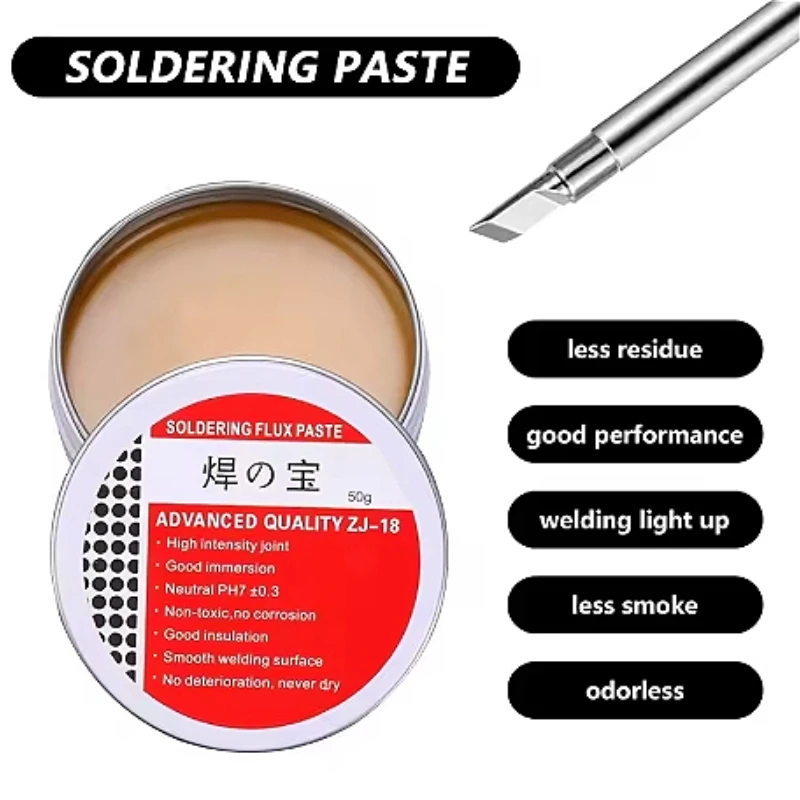 10g 50g Solder Paste Rosin Flux Less Residue Odorless Solder Paste PH7 Smooth Welding Surface Flux for Phone Computer Repair