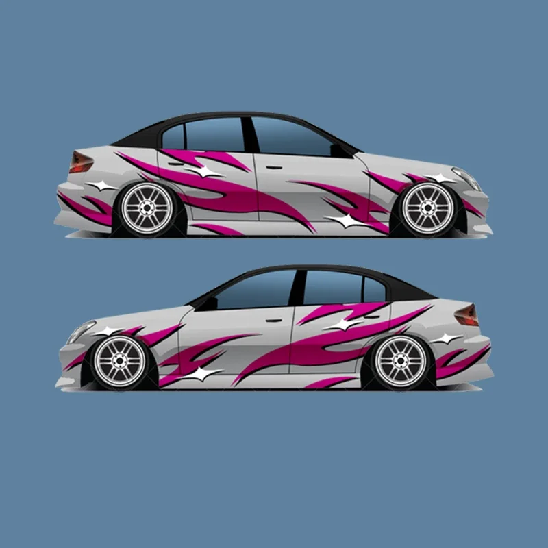 

Flame Design Pattern Design Universal Suitable for Car Wrapping Car Sticker Side Graphic Lightning Stripe Sticker Decal