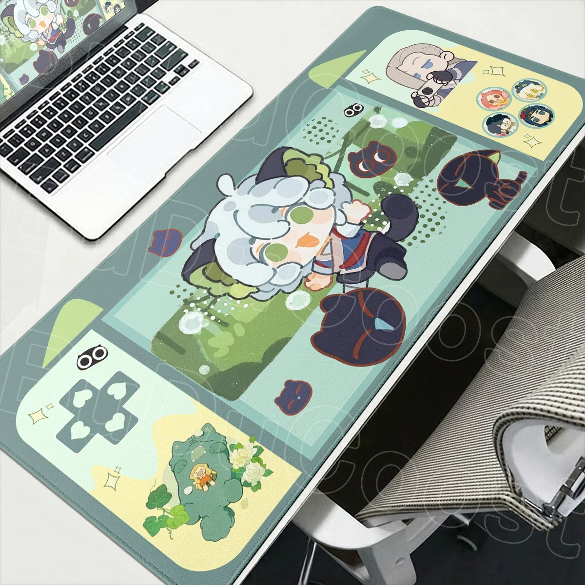 Mousepad Anime Luoxiaohei Office Table Pad PC Gaming Setup Accessories XXL Switch Gamer Speed Keyboard Mausepad With Suture Edge