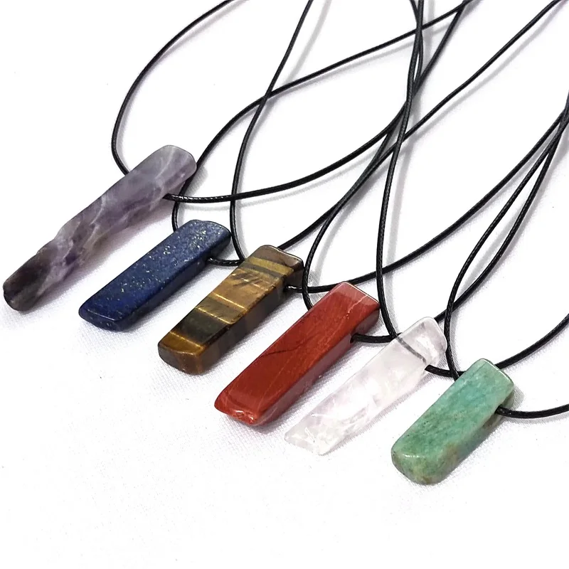 Pendentif en Pierre Naturelle pour Homme, Quartz Rose Irrégulier Brut, Œil de Tigre, Clip Lapsi, Colliers de la raq, Bijoux Hip Hop