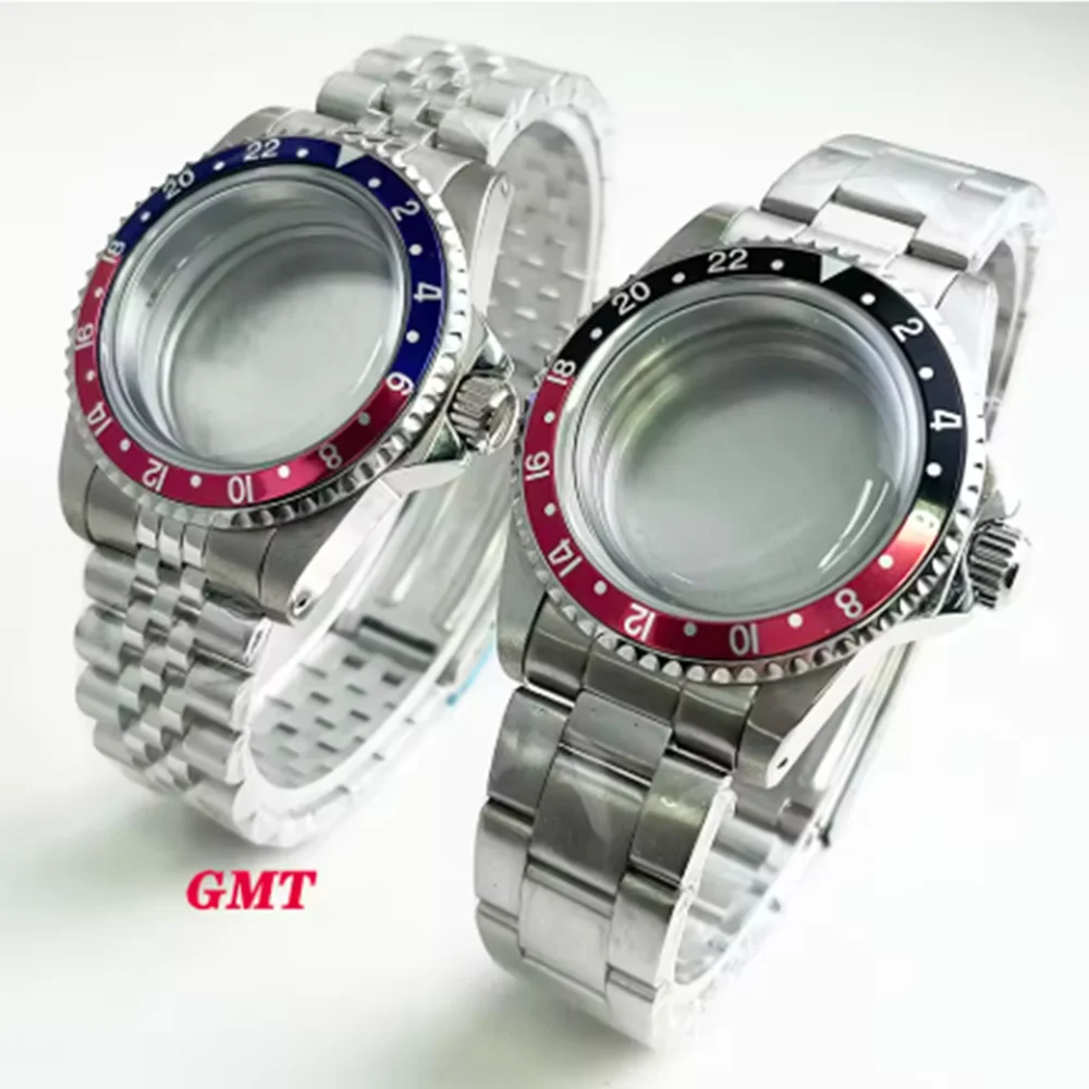 Retro Case 39.5mm Case NH35 Case Watch Convex Glass Flat Glass Case Parts Replacement Accessories Luxury Men's Watch Case