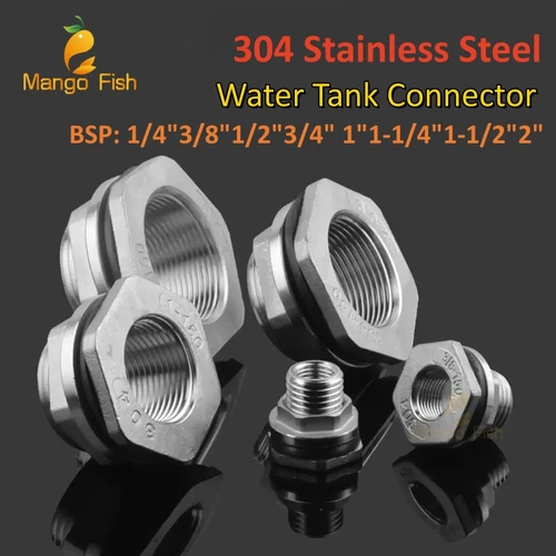 Imagen 1 del producto Junta de tanque de agua de acero inoxidable 304, 1/2 "", 3/4"", 1 "", 1,2"", 1,5 "", 2"", interfaz de tanque de hilo femenino, cubo, junta de drenaje para acuario, 1 ud.