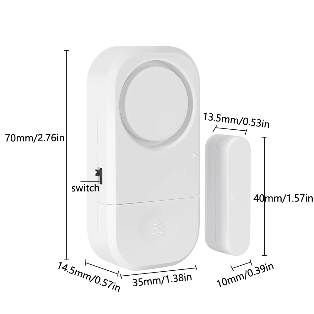 Door Opening Sensor Doorbell Wireless Time Delay Door Alarm Anti-theft Door Window Security Alarm Refrigerator Alarm Door Sensor