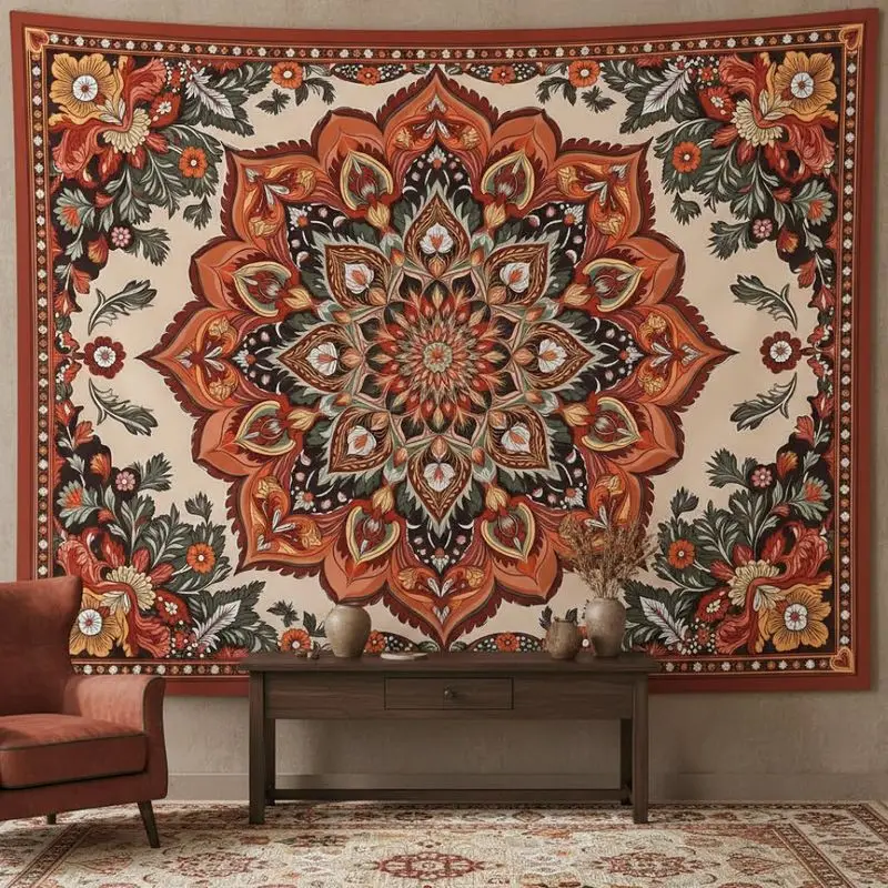 VIKAMA Retro Sun Moon Constellation Tapestry, Bohemian Celestial Wall Hanging for Bedroom Living Room Galaxy Decor