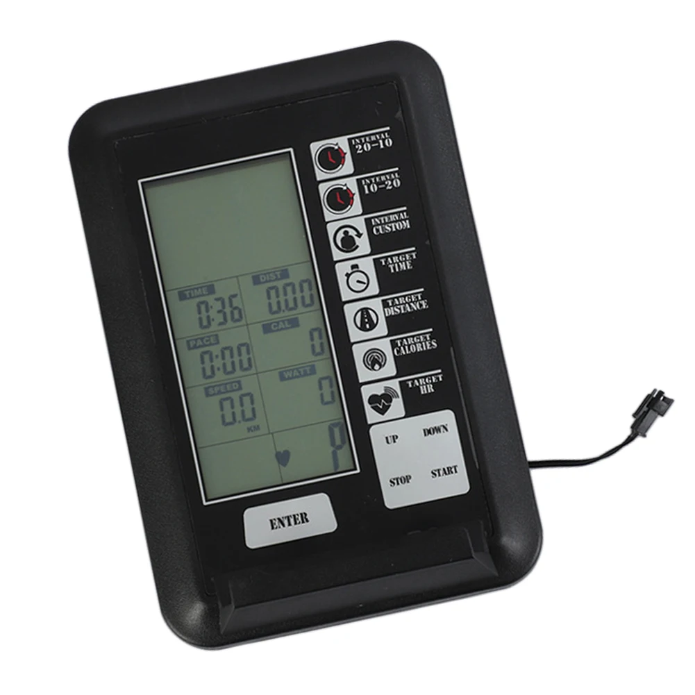 Efficient Exercise Bike Display for Comprehensive Monitoring of Time Speed Calories Mileage Power and Heart Rate