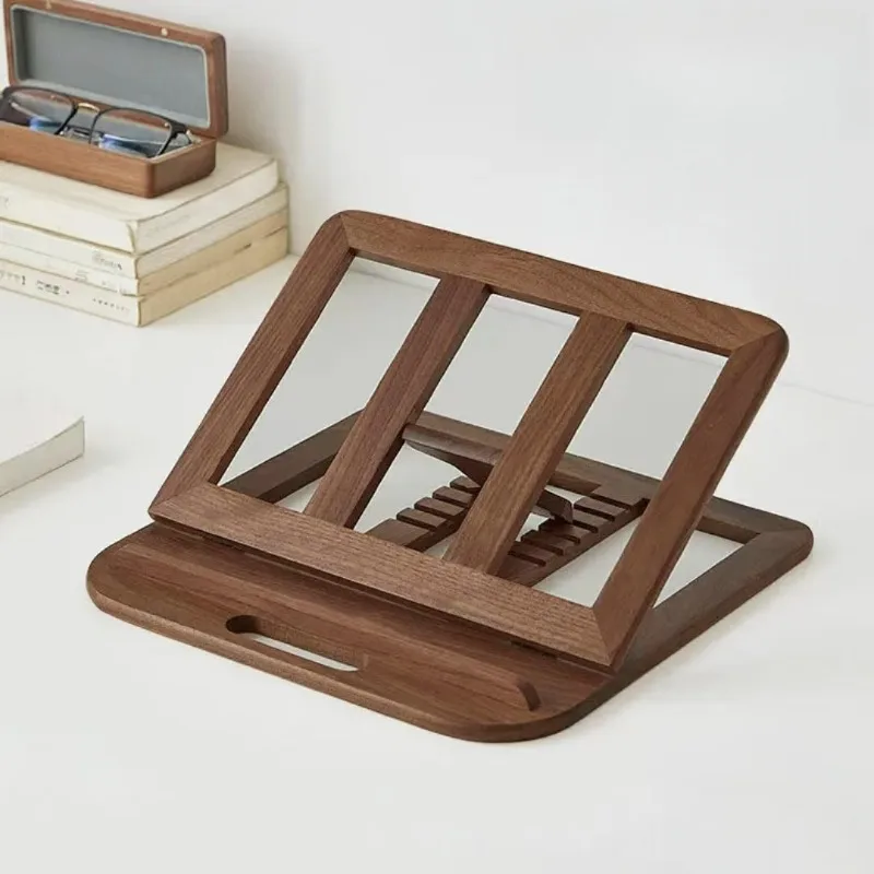 Wooden Adjustable Laptop Stand Cooling Folding Stand Home Desktop Student Reading Book Shelf