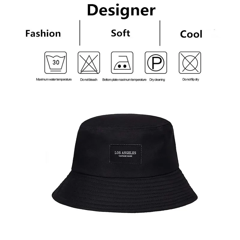 Unisex LOS ANGELES naklejka z literami kapelusze typu Bucket czapki rybackie Outdoor Casual Cap kapelusz z filtrem przeciwsłonecznym