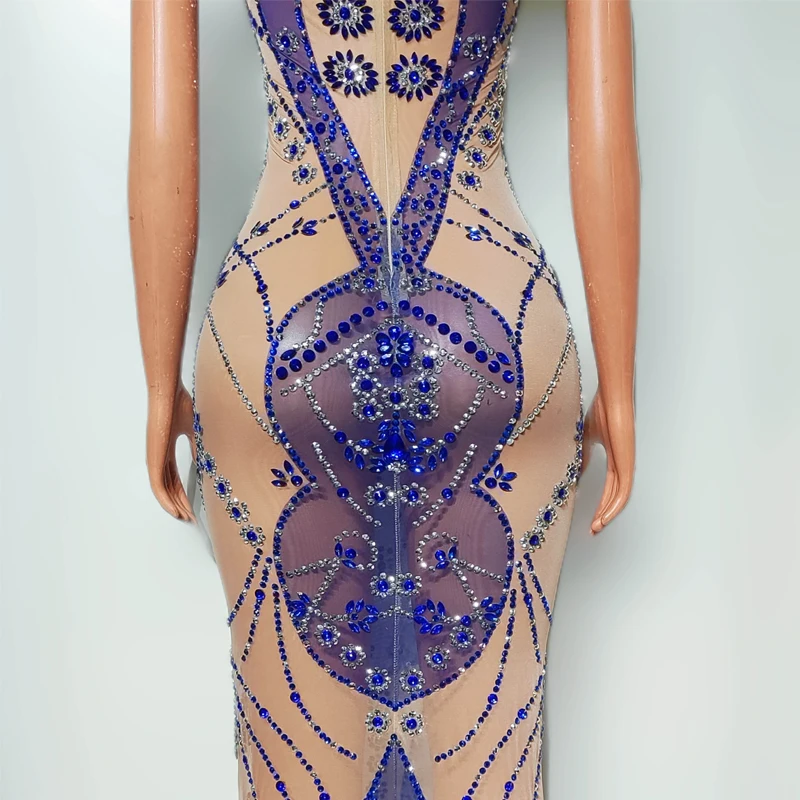 섹시한 퍼스펙티브 메쉬 이브닝 드레스, 여성 가수 파티, 원피스 바, 나이트클럽 Ds, Dj, 고고 댄스 코스튬, 무대 복장 XS8966