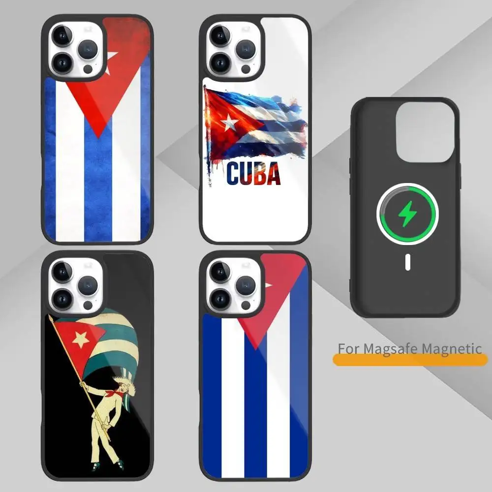 

C-cuba flag aesthetic Phone Case For iPhone 17,16,15,14,13,Pro,Max,Plus,Magnetic For Magsafe Wireless Charging
