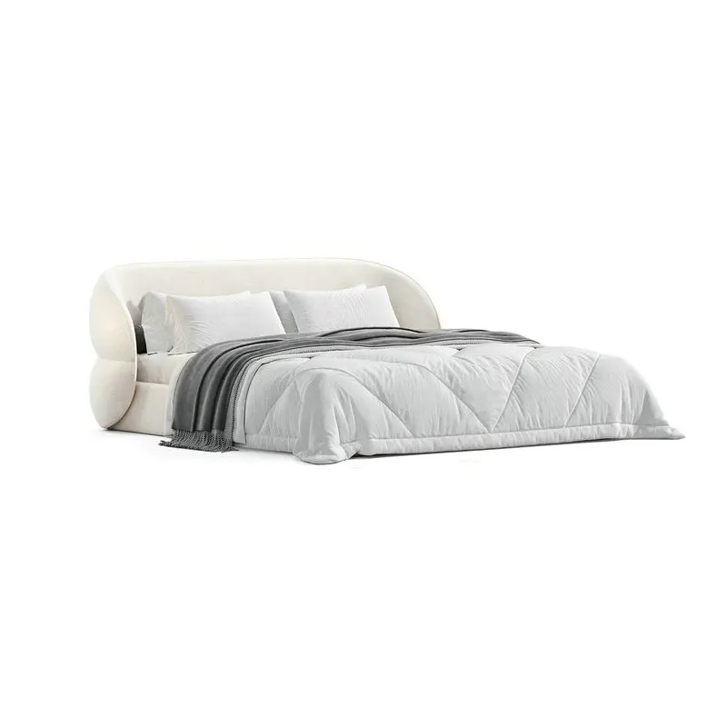 ❁H Fabric Upholstered Bed and Frame Bespoke Furniture Super King Queen Size Boucle Clip Bed for Commercial Real Estate Hotel