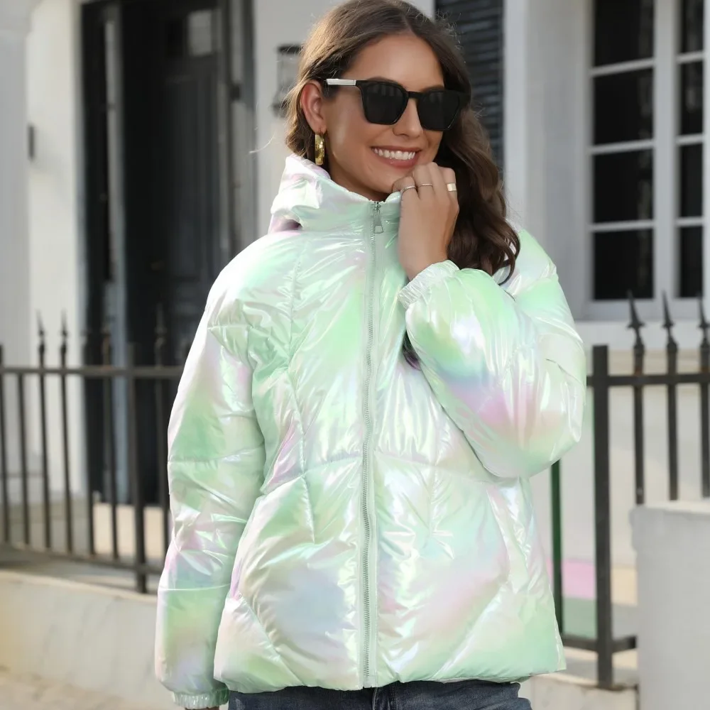 Casual Quilted Coats Women Hooded Down Coats Long Sleeved Jackets Ladies Casual Comfortable Autumn Winter Outerwear