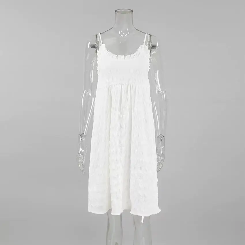 

Comfortable Sexy Strap Sp Dr Loose Home Clothes V-ne Mid-length Pure Color Cartoon Sle Summer Home Clothes