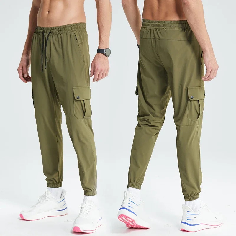 

Men Gym Jogging Bodybuilding Trousers Golf Athletic Casual Multi Pockets Outdoor Go Hiking Sweatpants Running Sports Pants