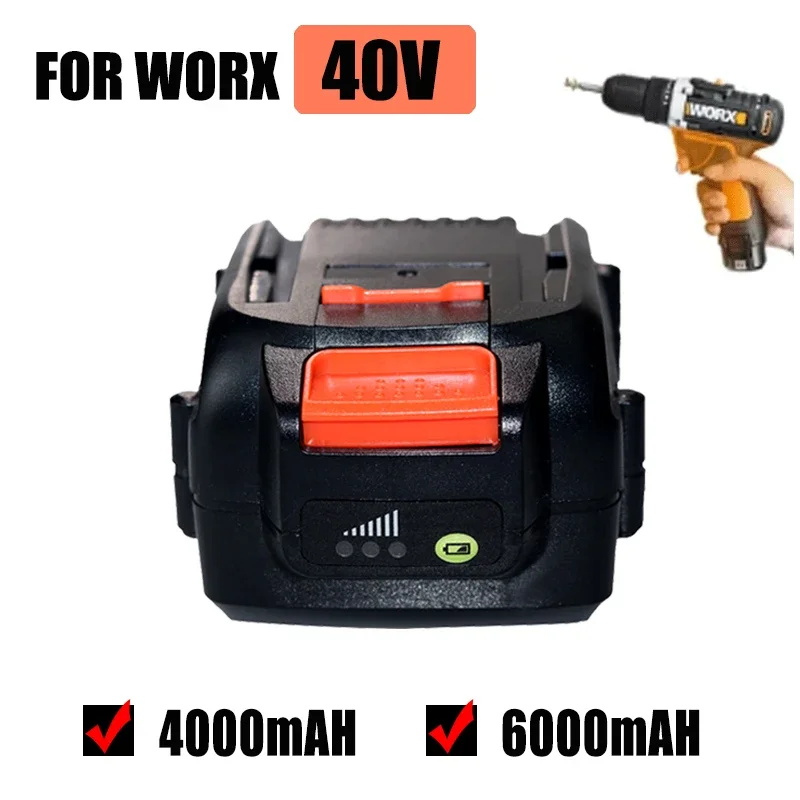 

WA3580 for Worx 40V 4000mAh/6000mAh Lithium ion Battery for WG180 WG280 WG380 WG580 Lawn Mower Tool replacement Batteries