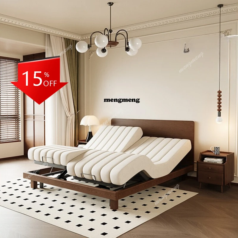 

Wood Multifonction Bed Electric Modern Luxury Minimalist Bed Double Living Room Camas De Matrimonio Dormitorio Furnitures