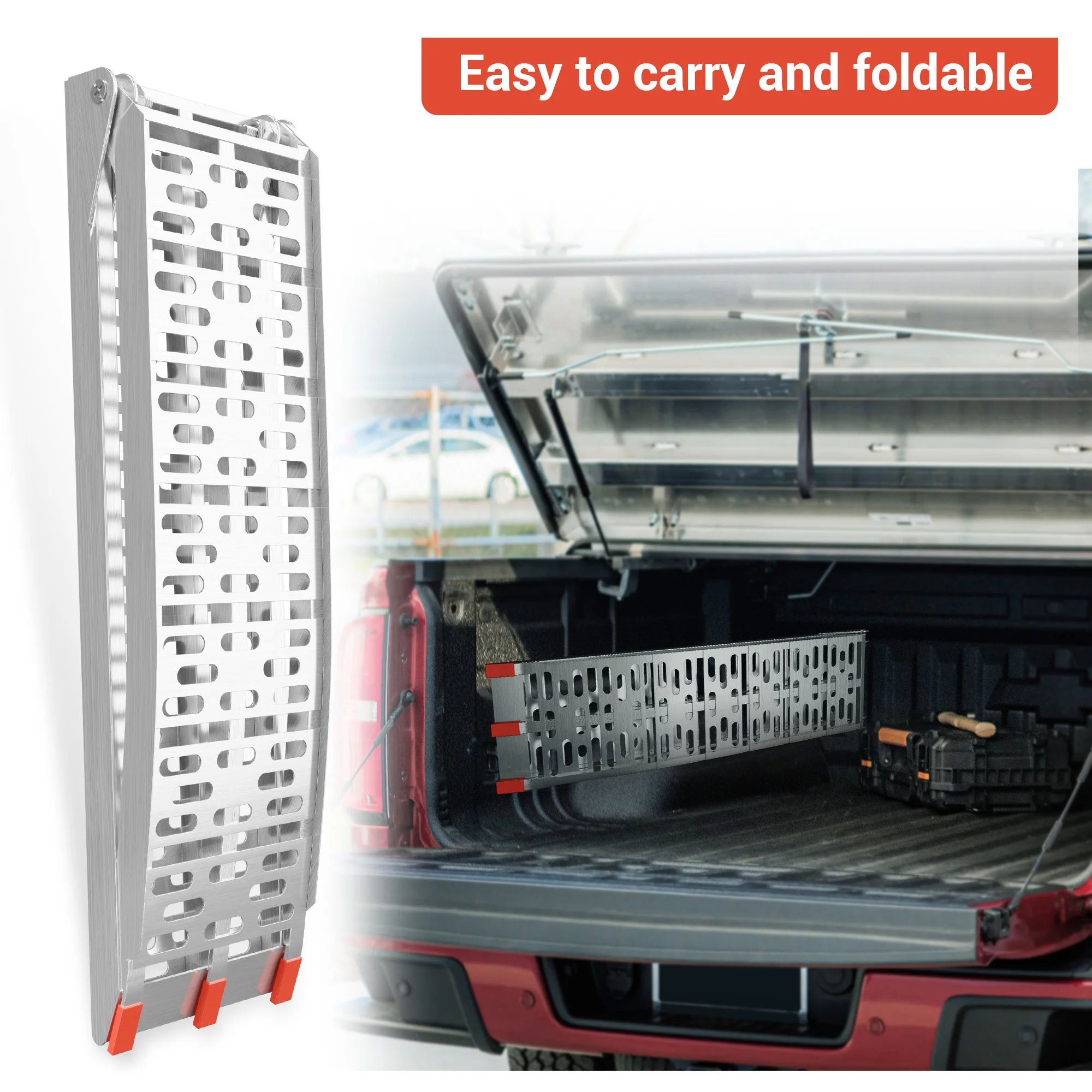 2Pcs ATV Ramps with 1500lbs Capacity,7.5 FT Folding Loading Ramps,Portable Aluminum Ramps for ATV,Truck Car Tailgate,Motorcycle