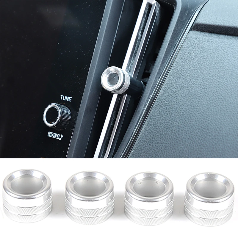 

For Subaru WRX 2021 2022 2023 Car Central Control Volume Media Knob Aluminum Alloy Silver/red Interior Accessories 4 Pcs