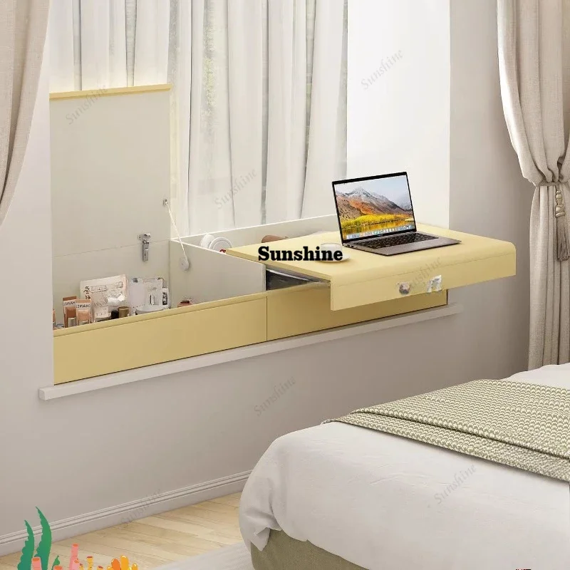 bay window stretch table retractable office writing table locker T*