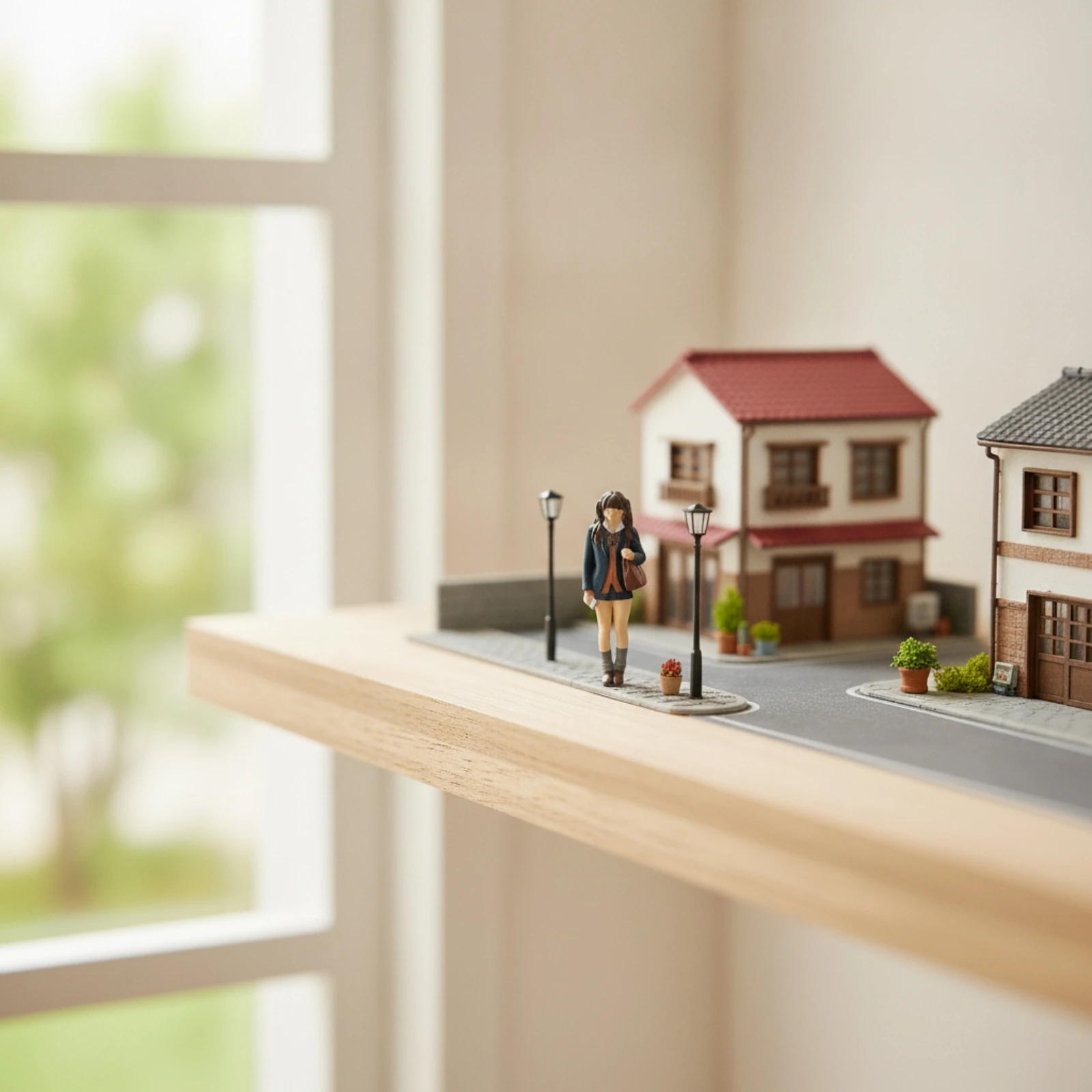 School Girl Miniature Compact 3D Printed Figurine for Hobbyists, Diorama, Model Scene