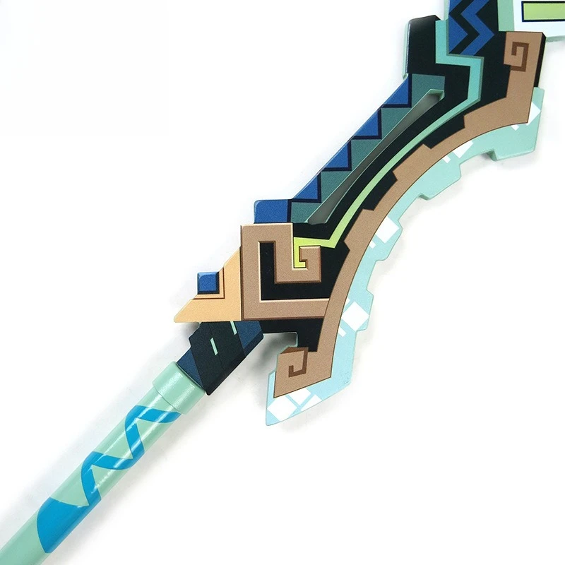 90cm Genshin Impact Game Peripheral Genich Exclusive weapons Fang of the Mountain King Model Cosplay Props Pixel Wind Staff Gift