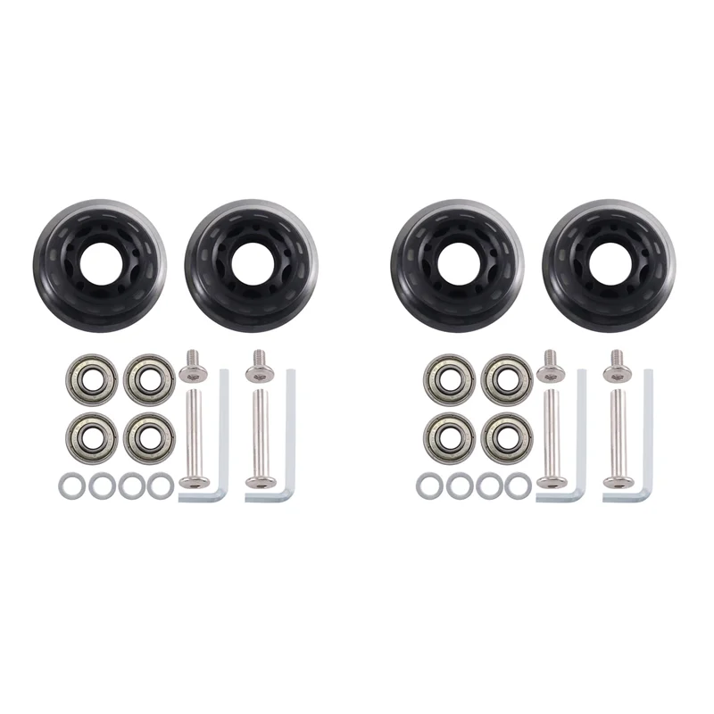 

2 комплекта, 60 мм x 18 мм, сменные колеса для багажа, оси, гаечный ключ, роскошный ремонт с колесами из полиуретана, подшипники из углеродистой стали