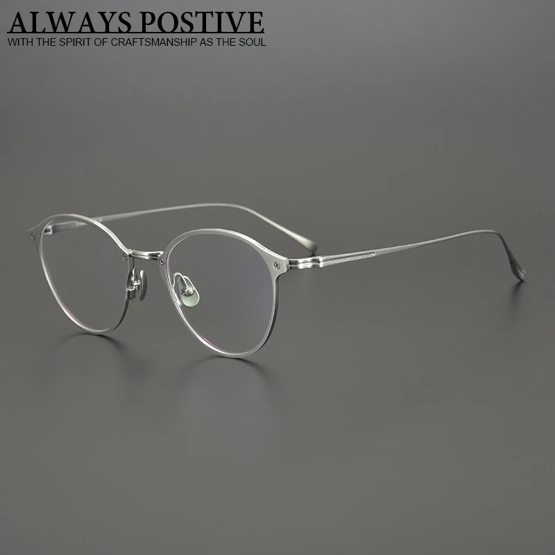 男性と女性のためのラウンドチタン眼鏡フレーム近視光学ミラーレトロアイウェアヴィンテージデザイン絶妙なファッション最高品質