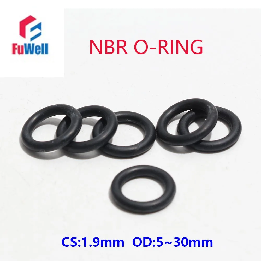 

Fuwell 10/50pcs NBR O-ring CS1.9mm OD 5~30mm Nitrile Rubber sealing Oil resistant gasket rubber ring complete in specifications