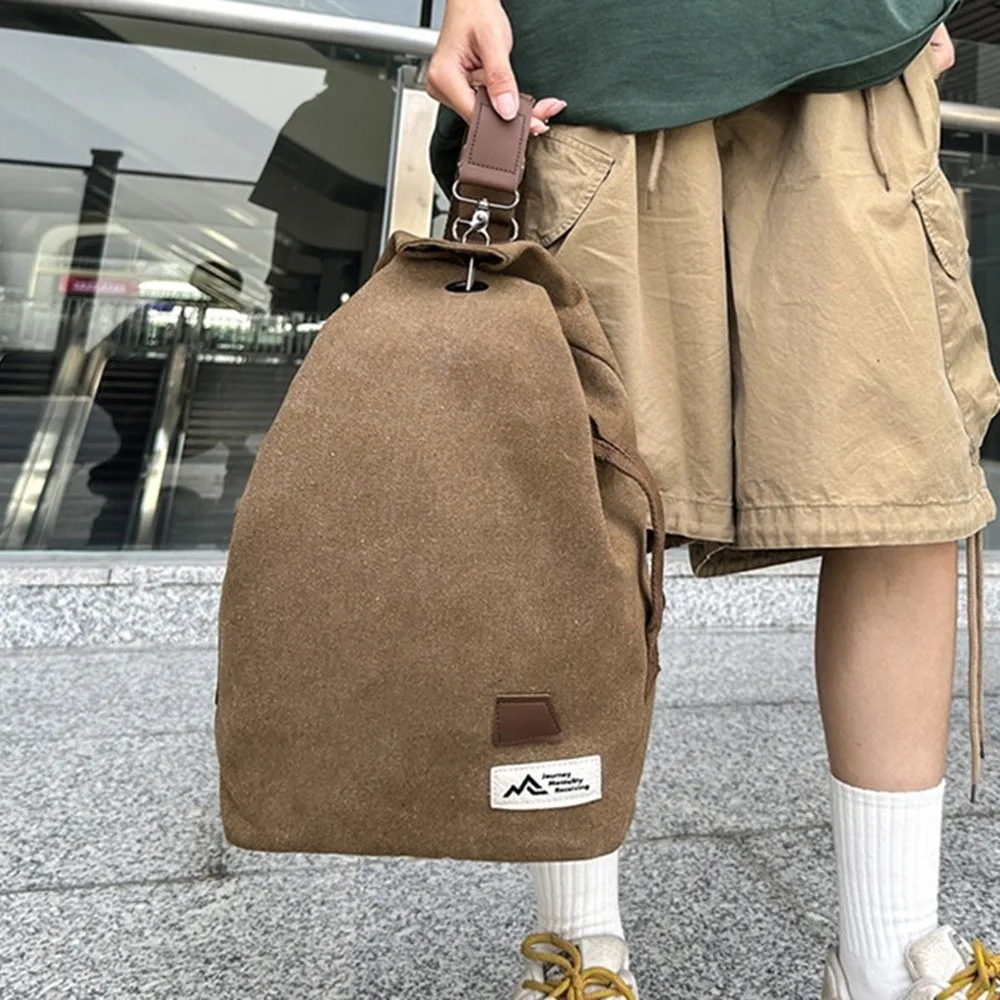 

Большая вместительная холщовая сумка-слинг в ретро-стиле, минималистичный дизайн, мужская сумка через плечо, повседневная сумка-мессенджер, уличная сумка на одно плечо