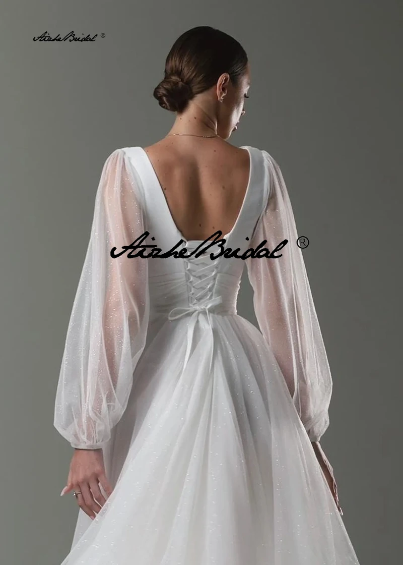 Klassisches Hochzeitskleid mit langen Ärmeln / Schlichtes Hochzeitskleid / Brautkleid