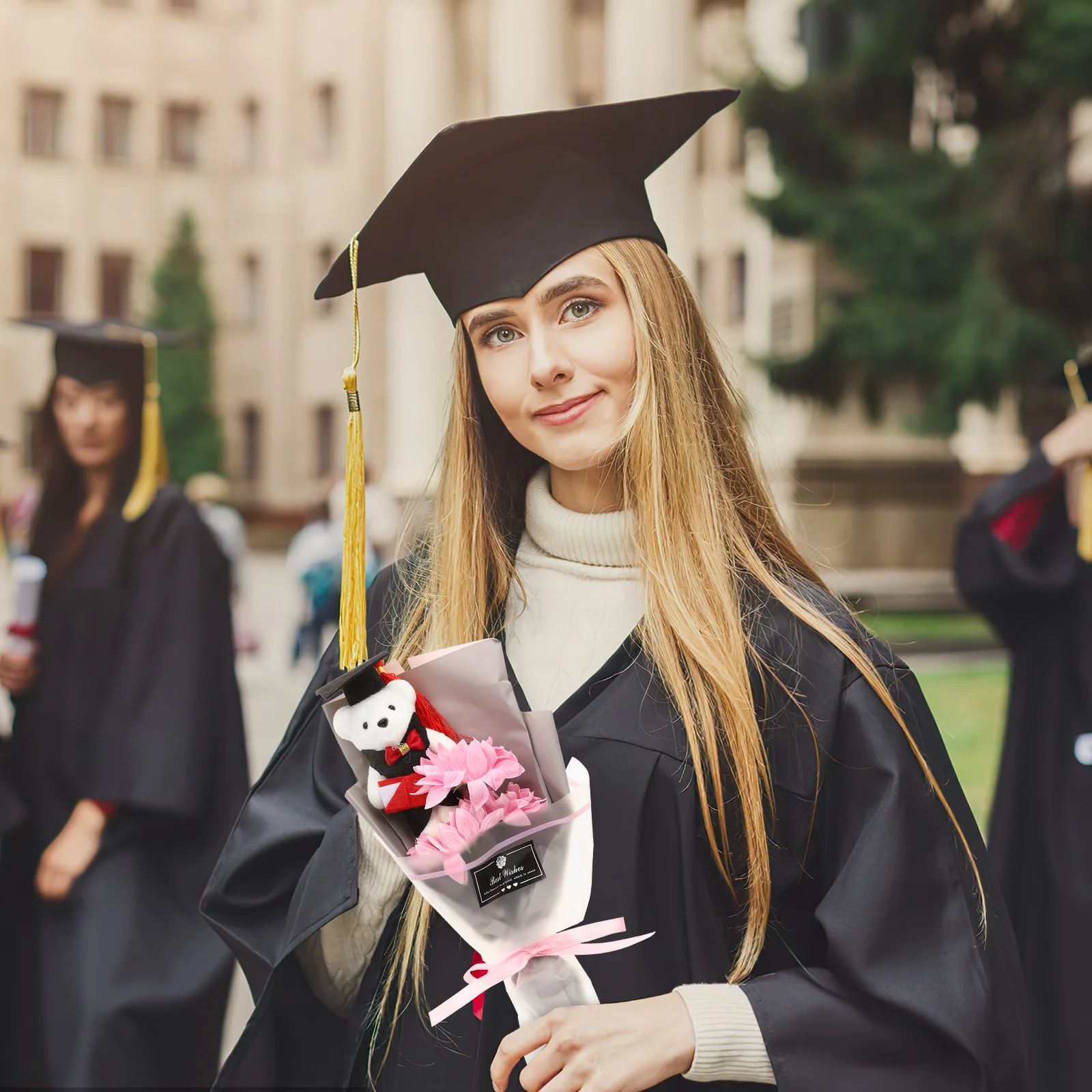 

Graduation Bear Bouquet Gift Favors for Students Fine Workmanship Special Texture Visual Enjoyment