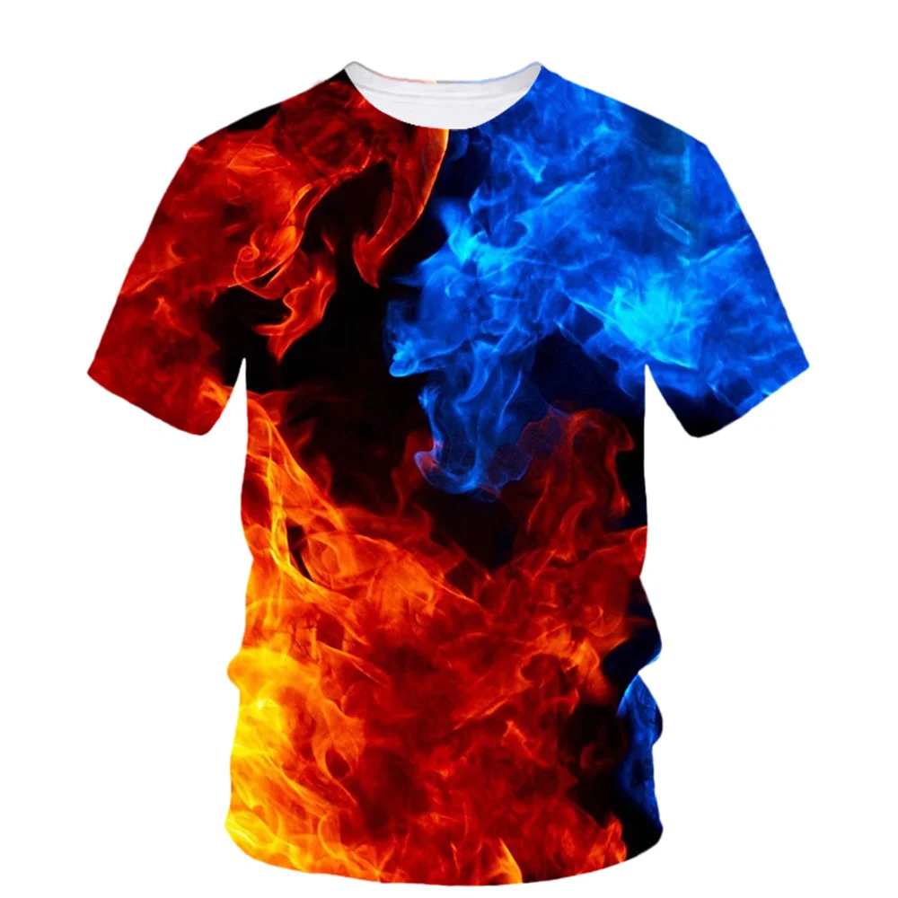 Camisetas infantis estampadas em 3D, Tops de manga curta, roupa casual, moda masculina, verão