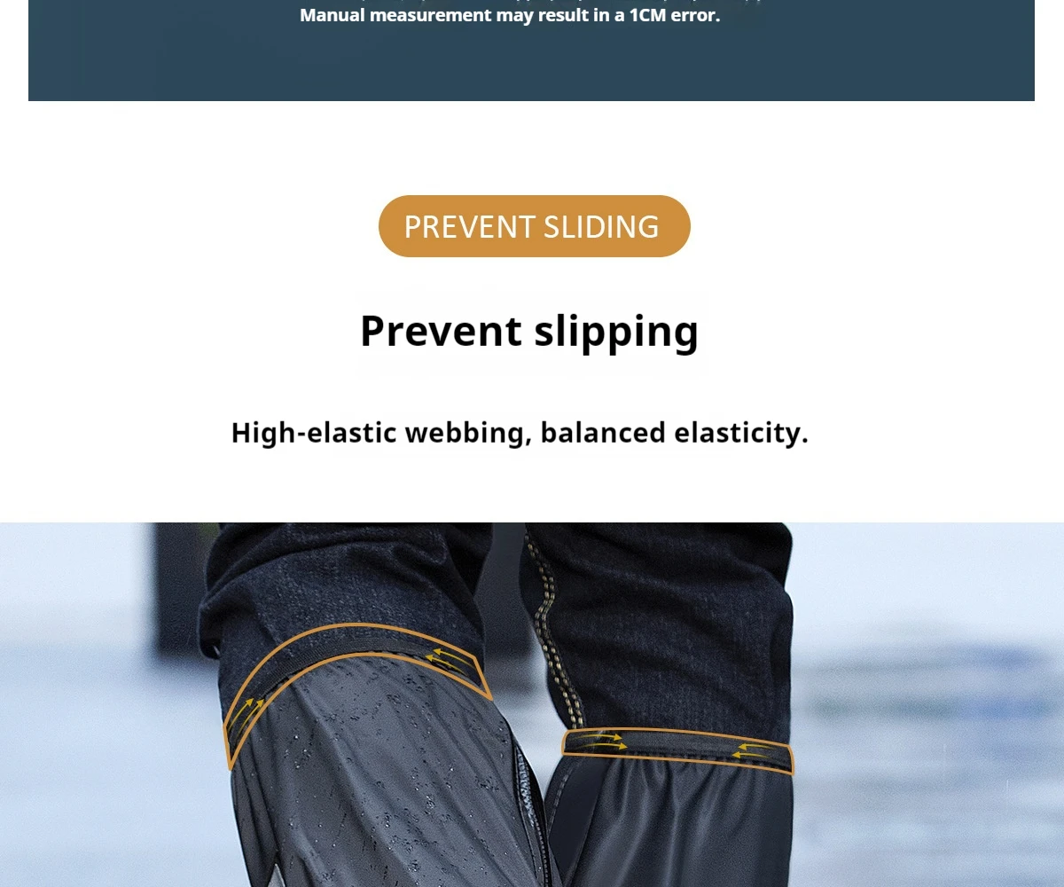 1 Paar Regenstiefel, hohe Schuhüberzieher, 42 cm hoch, strapazierfähig, wasserdicht, Schuh-Schutz, dick, rutschfest, für den Außenbereich. – Detail 7