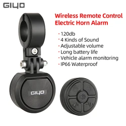 GIYO Wireless Control Bicycle Electric Horn MTB Road Bike 120db 4 Ringtone Anti-theft IP66 Waterproof Cycling Alarm Speaker Bell